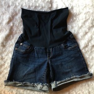 Maternity Indigo Blue Denim Jean Shorts